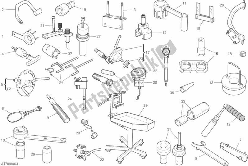 Tutte le parti per il 001 - Strumenti Di Servizio Per Officina del Ducati Multistrada 950 USA 2020